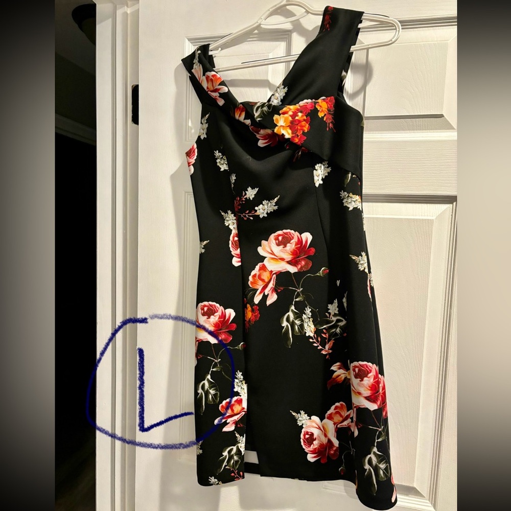 Macy's Elegant Black Floral Dress